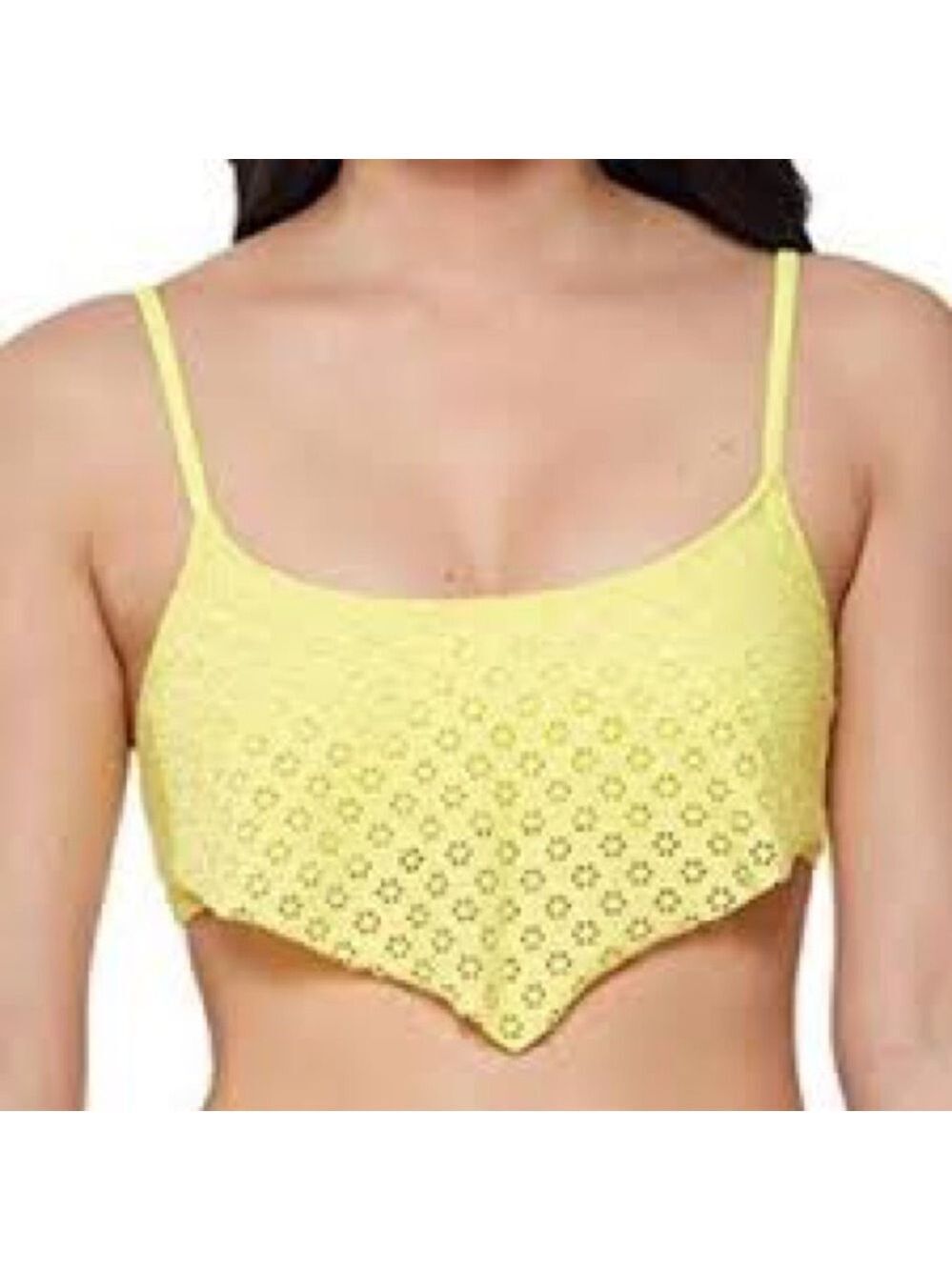 Jessica Simpson Bandana Yellow Bikini Top Sz Large